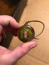 Load image into Gallery viewer, Wooden Moss Filled Crystal Necklace