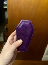 Load image into Gallery viewer, Purple Glittery Coffin Box

