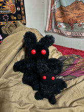 Load image into Gallery viewer, MTO Mini Crochet Mothman Plushie
