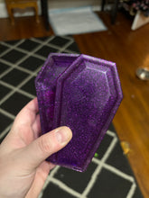 Load image into Gallery viewer, Purple Glittery Coffin Box
