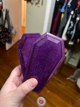 Load image into Gallery viewer, Purple Glittery Coffin Box
