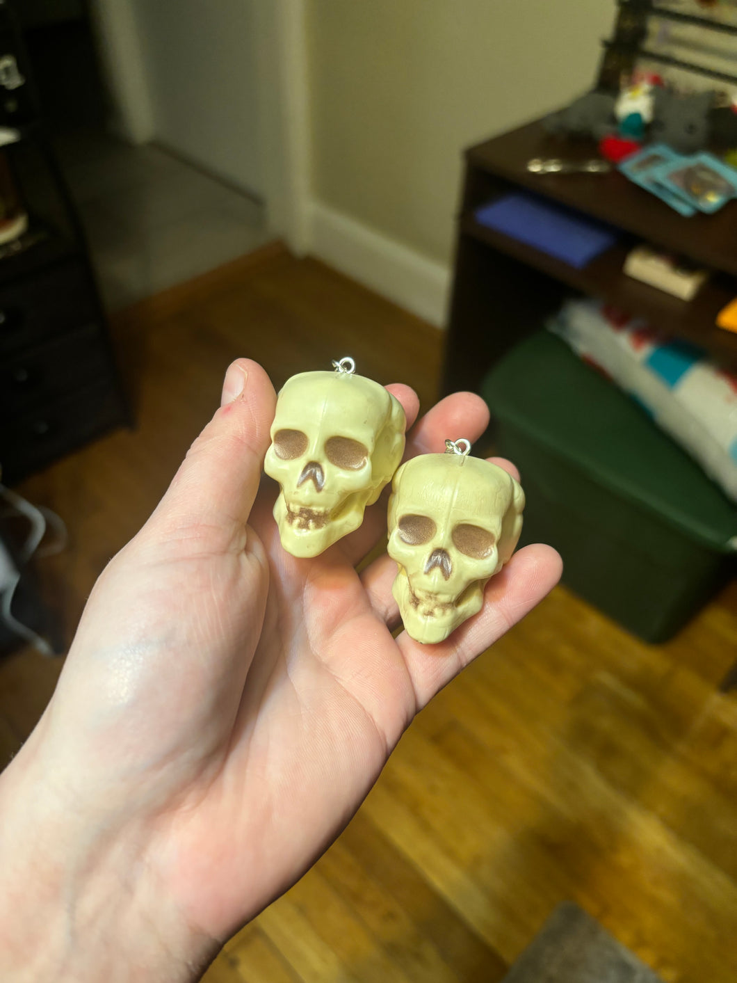 Skull Head Dangle Earrings