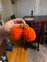 Load image into Gallery viewer, Crochet Pumpkin Dangle Earrings
