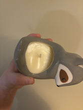Load image into Gallery viewer, Raccoon “Woodys Musk” Scented Candle Critter
