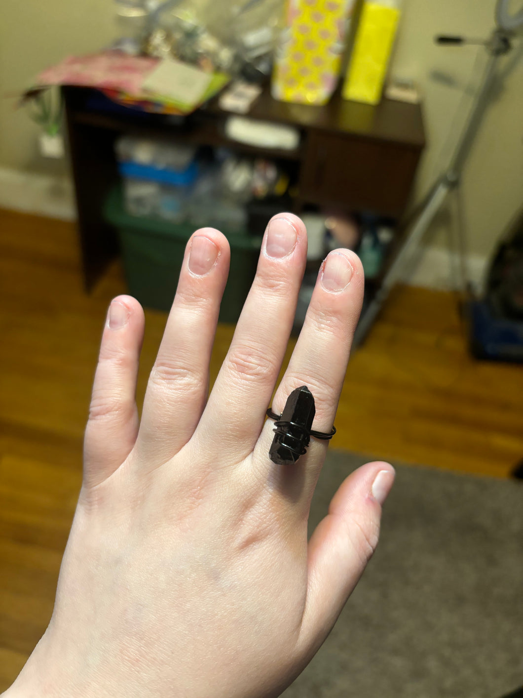 Black Crystal Ring (Size 8)