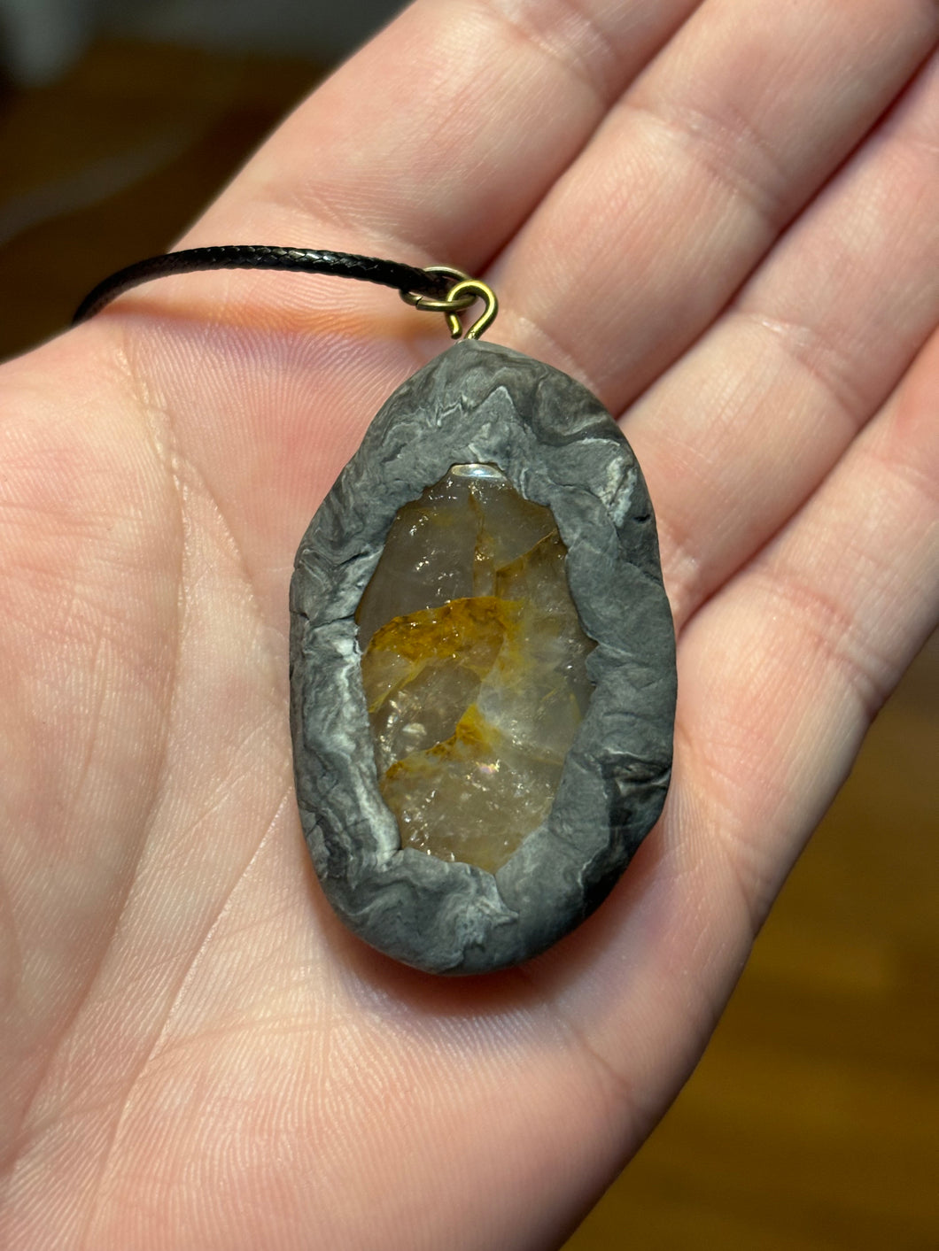 Golden Healers Quartz Crystal pendant