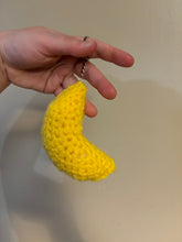 Load image into Gallery viewer, Crochet Plush Moon Keychain.
