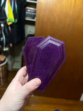 Load image into Gallery viewer, Purple Glittery Coffin Box
