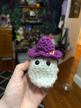 Load image into Gallery viewer, Little Crochet Ghost With Witch Hat
