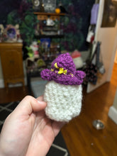Load image into Gallery viewer, Little Crochet Ghost With Witch Hat
